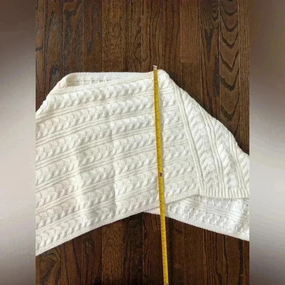 Ann Taylor LOFT Cream Cable-Knit Acrylic Sweater Poncho - OSFM - Picture 6 of 9